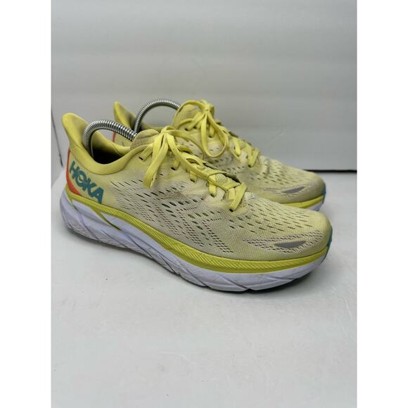 Hoka Womens size 9.5 B Clifton 8 Yellow Running Sneakers 1119394 - Picture 13 of 13